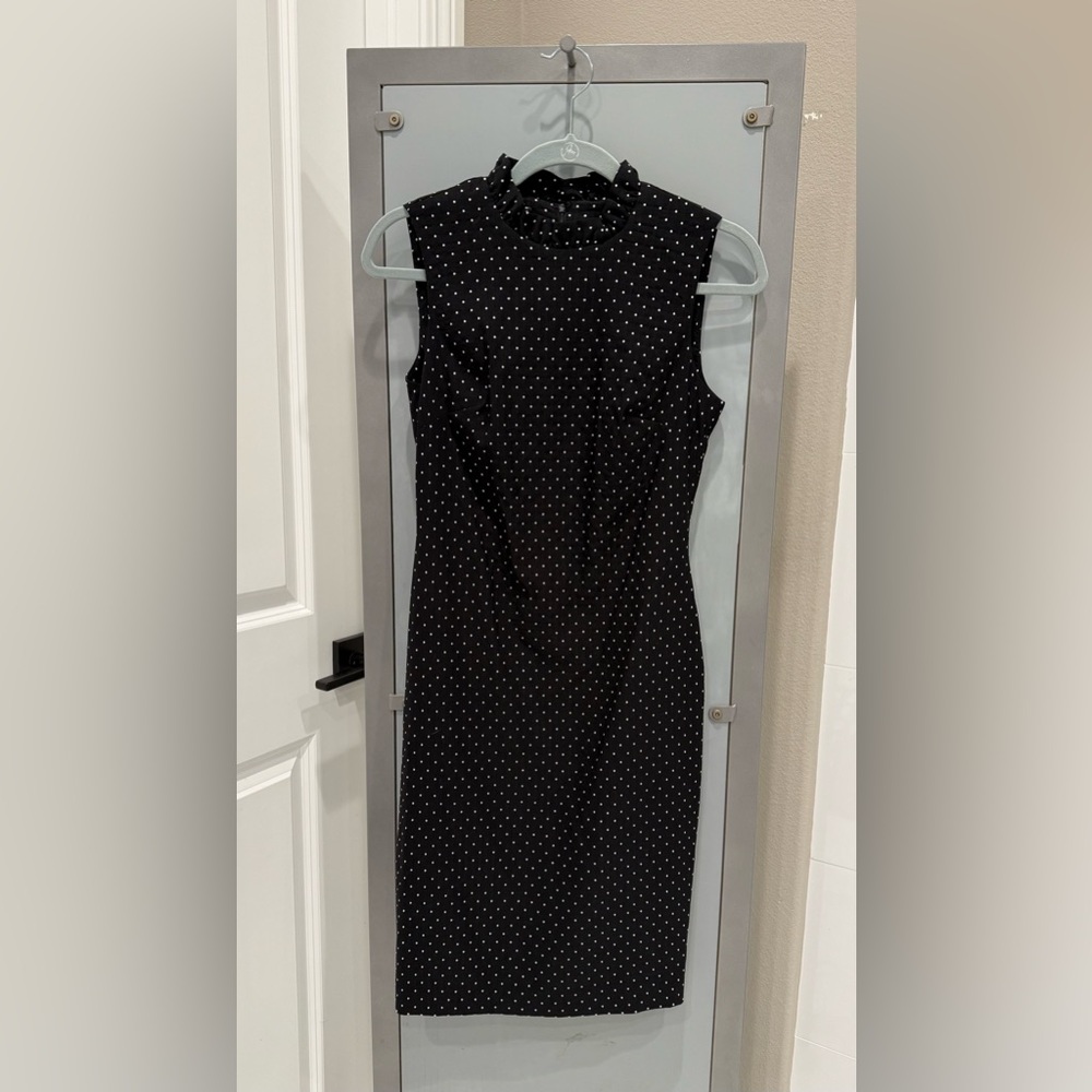 Elegant Black Polka Dot Dress